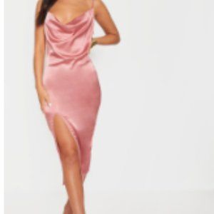 PLT Satin Slip Wedding Guest Dress